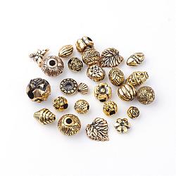 Antique Style Acrylic Beads, Mixed Shaped, Antique Golden, 8~17x8~17x3~17mm, Hole: 1~5mm, about 710pcs/500g(OACR-Q005-02AG)