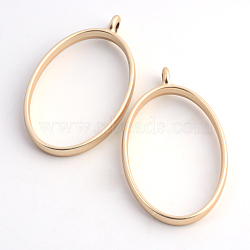 Matte Style Rack Plating Alloy Oval Open Back Bezel Pendants, For DIY UV Resin, Epoxy Resin, Pressed Flower Jewelry, Cadmium Free & Nickel Free & Lead Free, Matte Gold Color, 39x23.8x3.5mm, Hole: 2.8mm, Inner Diameter: 31.2x20.8mm(X-PALLOY-S047-26C-FF)