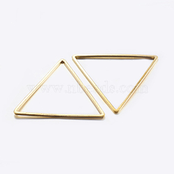 Brass Linking Rings, Plated, Triangle, Golden, 23.5x27x0.8mm, Inner Diameter: 22x24mm(KK-K197-C-59G)