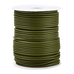 Hollow Pipe PVC Tubular Synthetic Rubber Cord, Wrapped Around White Plastic Spool, Olive Drab, 2mm, Hole: 1mm, about 54.68 yards(50m)/roll(RCOR-R007-2mm-33)