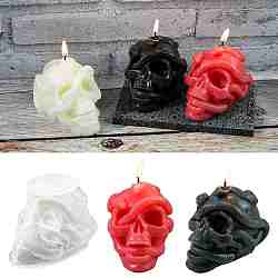 Halloween DIY Candle Making, Resin Casting Molds, For UV Resin, Epoxy Resin Craft Making, White, Skull, 72x60x103mm(AJEW-U017-14)