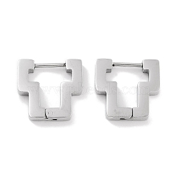 Tarnish Resistant 304 Stainless Steel Huggie Hoop Earrings for Women, with 316 Stainless Steel Pins, Stainless Steel Color, 13.5x3x14mm(EJEW-C096-17P)