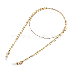 Brass Eyeglasses Chains, Face Mask Chains, Neck Strap for Eyeglasses, with 304 Stainless Steel Lobster Claw Clasps and Rubber Eyeglass Holders, Golden, 27.95 inch(71cm)(AJEW-EH00109)