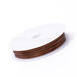 Round Copper Jewelry Wire, Saddle Brown, 0.3mm, about 32.8 Feet(10m)/roll, 10 rolls/group(CWIR-R005-0.3mm-16)