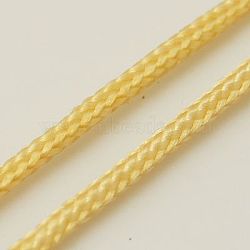 Nylon Braided Threads, Chinese Knot Cord, Round, Light Khaki, 1.5mm, about 200.00 Yards(182.88m)/Roll(NWIR-G006-1.5mm-17-B)
