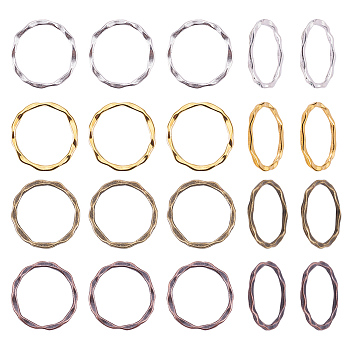 Tibetan Style Linking Rings, Circle Frames, Lead Free & Nickel Free, Mixed Color, 22x1.5mm, Inner Diamerer: 18.5mm, 4colors, 50pcs/color, 200pcs/box