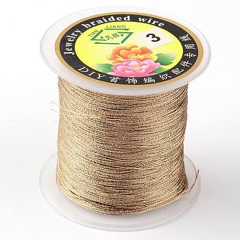 Round Metallic Thread, Embroidery Thread, 3-Ply, BurlyWood, 0.4mm, about 164.04 yards(150m)/roll