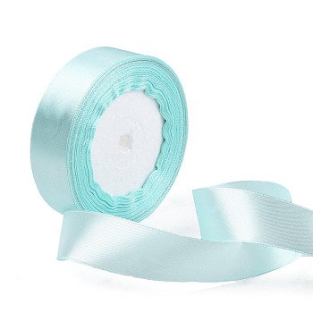 Single Face Satin Ribbon, Polyester Ribbon, Cyan, 1 inch(25mm) wide, 25yards/roll(22.86m/roll), 5rolls/group, 125yards/group(114.3m/group)