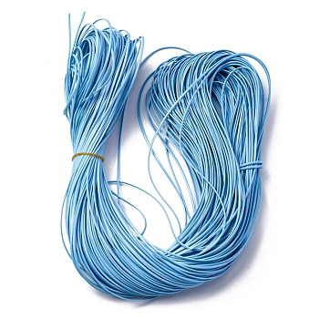 PU Leather Thread Cord, Flat, for DIY Jewelry Making, Deep Sky Blue, 2.5~3x1mm, about 107.17~109.36 Yards(98~100m)/Bundle