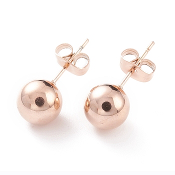 304 Stainless Steel Stud Earring Findings, with Loops, Light Gold, 19x8mm, Pin: 0.8mm
