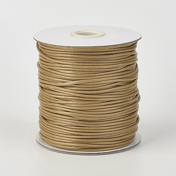 Eco-Friendly Korean Waxed Polyester Cord, Camel, 1.5mm, about 169.51~174.98 Yards(155~160m)/Roll