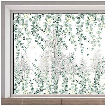 PVC Wall Stickers, for Window Decorations, Leaf, 290x1160mm