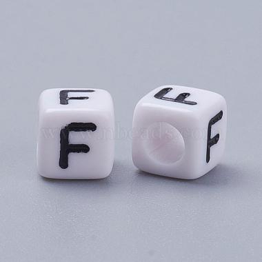 Letter F Acrylic Cube Beads(X-PL37C9308-F)-2