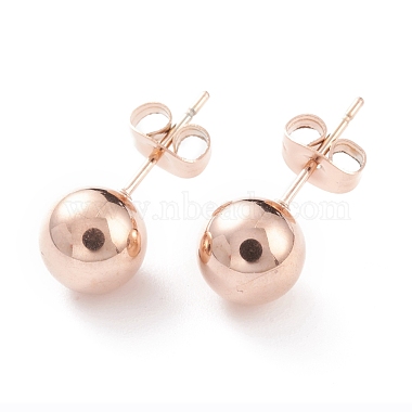 Light Gold Round 304 Stainless Steel Stud Earring Findings