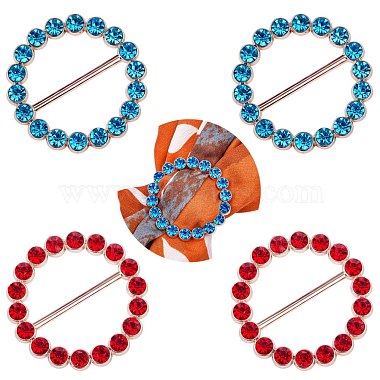 Mixed Color Alloy+Rhinestone Buckles