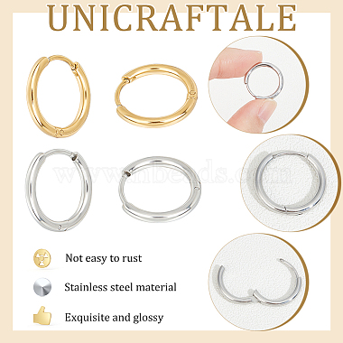 unicraftale unisexe 304 boucles d'oreilles créoles en acier inoxydable(STAS-UN0002-57)-5