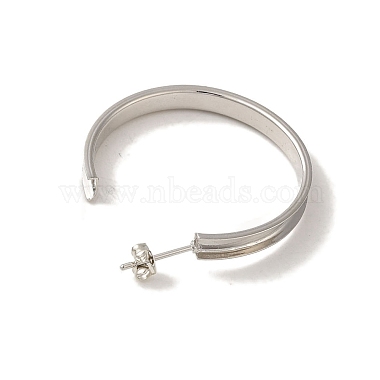 Rack Plating Iron Stud Half Hoop Earrings(EJEW-M254-02P)-2