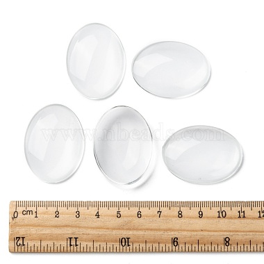 透明な楕円形のガラスカボション(GGLA-R022-40x30)-5