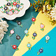 Superfindings 24 pcs 6 couleurs pendentifs en alliage d'émail plaqué en rack(ENAM-FH0001-31)-4