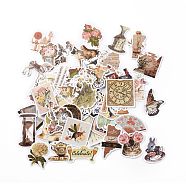 Retro Style Paper Stickers Set, Adhesive Label Stickers, for Water Bottles, Laptop, Luggage, Cup, Computer, Mobile Phone, Skateboard, Guitar Stickers, Butterfly & Flower & Clock, Mixed Color, 30~75x20~85x0.3mm(DIY-G066-20)