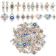 Alloy Links, with Crystal Rhinestone and Enamel, Evil Eye, Mixed Color, 80pcs/set(ENAM-FH0001-05)