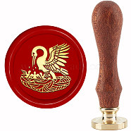 Brass Wax Seal Stamp with Handle, for DIY Scrapbooking, Bird Pattern, 89x30mm(AJEW-WH0184-1138)