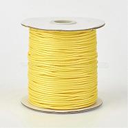 Eco-Friendly Korean Waxed Polyester Cord, Gold, 1mm, about 169.51~174.98 Yards(155~160m)/Roll(YC-P002-1mm-1155)