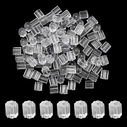 Plastic Ear Nuts, Earring Backs, Clear, 3x3x3mm, Hole: 0.5mm(KY-YW0001-38)