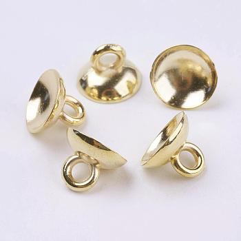 Plastic Bead Cap Pendant Bails, for Globe Glass Bubble Cover Pendants, Light Gold, 7x10mm, Hole: 2mm, Inner Diameter: 9mm