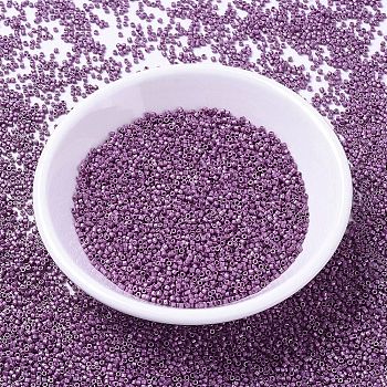 MIYUKI Delica Beads, Cylinder, Japanese Seed Beads, 11/0, (DB1184) Galvanized Semi-Frosted Magenta, 1.3x1.6mm, Hole: 0.8mm, about 2000pcs/10g