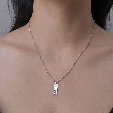 201 Stainless Steel Word Hope Pendant Necklace(NJEW-OY001-48)-2
