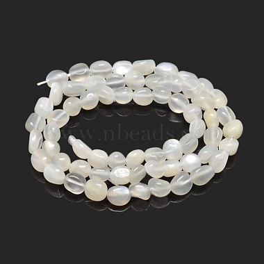 Natural White Moonstone Nuggets Beads Strands(X-G-J335-45)-2