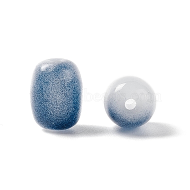 Steel Blue Barrel Glass Beads