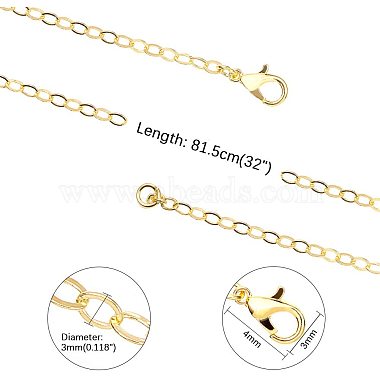 Brass Cable Chain Necklace Making(MAK-PH0004-14)-3