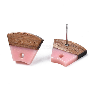 Accessoires de boucles d'oreilles en résine et bois de noyer(MAK-N032-028A)-5