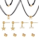 304 Stainless Steel Pendant Tiered Necklaces and Dangle Stud Earrings Sets(SJEW-UN0001-01G)-2