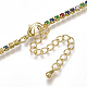 Brass Cubic Zirconia(Random Mixed Color) Tennis Necklaces(NJEW-S418-01)-3