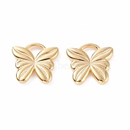 304 Stainless Steel Charms, Butterfly, Golden, 9.5x10x1.5mm, Hole: 2x2mm(STAS-B024-43G-01)