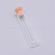 Glass Bottle, with Cork Plug, Wishing Bottle, Tube, Clear, 1x4.25cm(CON-WH0078-01)