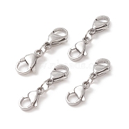 304 Stainless Steel Double Lobster Claw Clasps, Stainless Steel Color, 25.5mm(STAS-E163-57P-D)