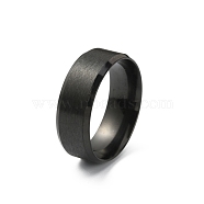 201 Stainless Steel Plain Band Ring for Men Women, Matte Gunmetal Color, US Size 10 3/4(20.3mm)(RJEW-WH0010-06F-MB)