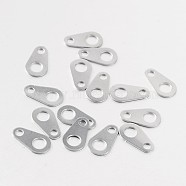 316 Surgical Stainless Steel Chain Tabs, Chain Extender Connectors, Stainless Steel Color, 9x5x0.5mm, Hole: 1.5mm & 3mm(X-STAS-M254-01)
