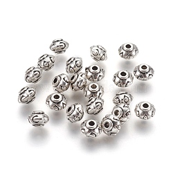 Tibetan Style Spacer Beads, Cadmium Free & Nickel Free & Lead Free, Donut, Antique Silver, 7x5mm, Hole: 2mm(TIBEB-A24612-AS-FF)