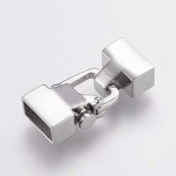 304 Stainless Steel Clasps, Stainless Steel Color, 33x16x8mm, Hole: 6x12mm(X-STAS-F122-31P)