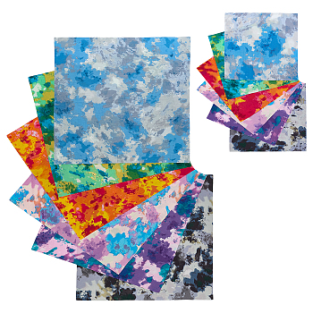 12Pcs Printed Cotton Fabric, Garment Accessories, Square, Mixed Color, 240~480x240~480x0.1mm