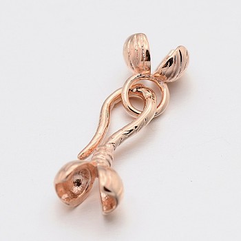 Brass Hook and S-Hook Clasps, Rose Gold, 22x8x5mm