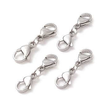 304 Stainless Steel Double Lobster Claw Clasps, Stainless Steel Color, 25.5mm
