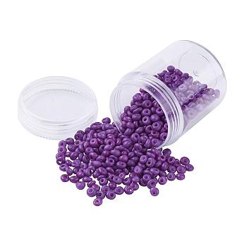 Opaque Glass Seed Beads, Fringe Teardrop Beads, Dark Violet, 4~5x3mm, Hole: 1mm