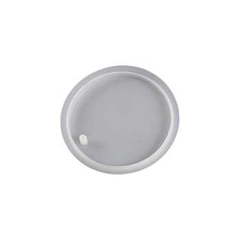 DIY Silicone Pendant Molds, Resin Casting Molds, For UV Resin, Epoxy Resin Jewelry Making, Flat Round, White, 58x5mm