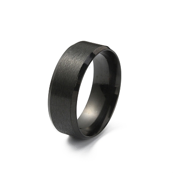 201 Stainless Steel Plain Band Ring for Men Women, Matte Gunmetal Color, US Size 10 3/4(20.3mm)